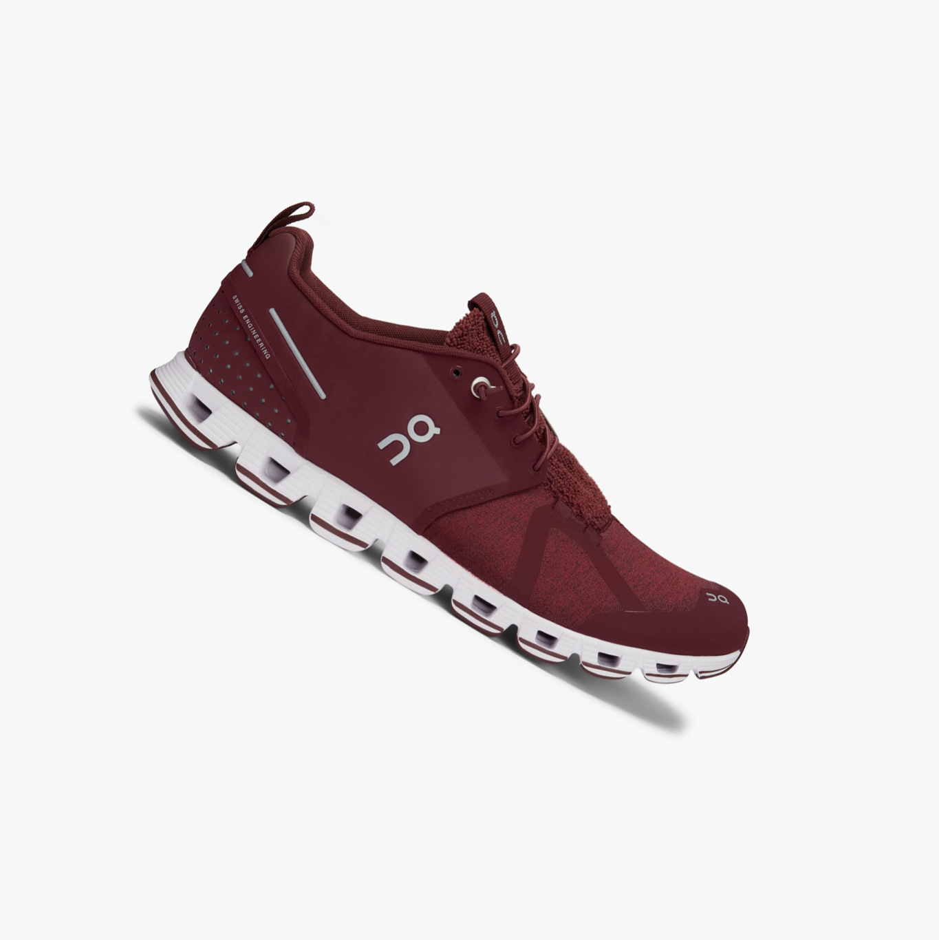 Men's QC Cloud Terry Road Running Shoes Burgundy | 651-VXHLIY