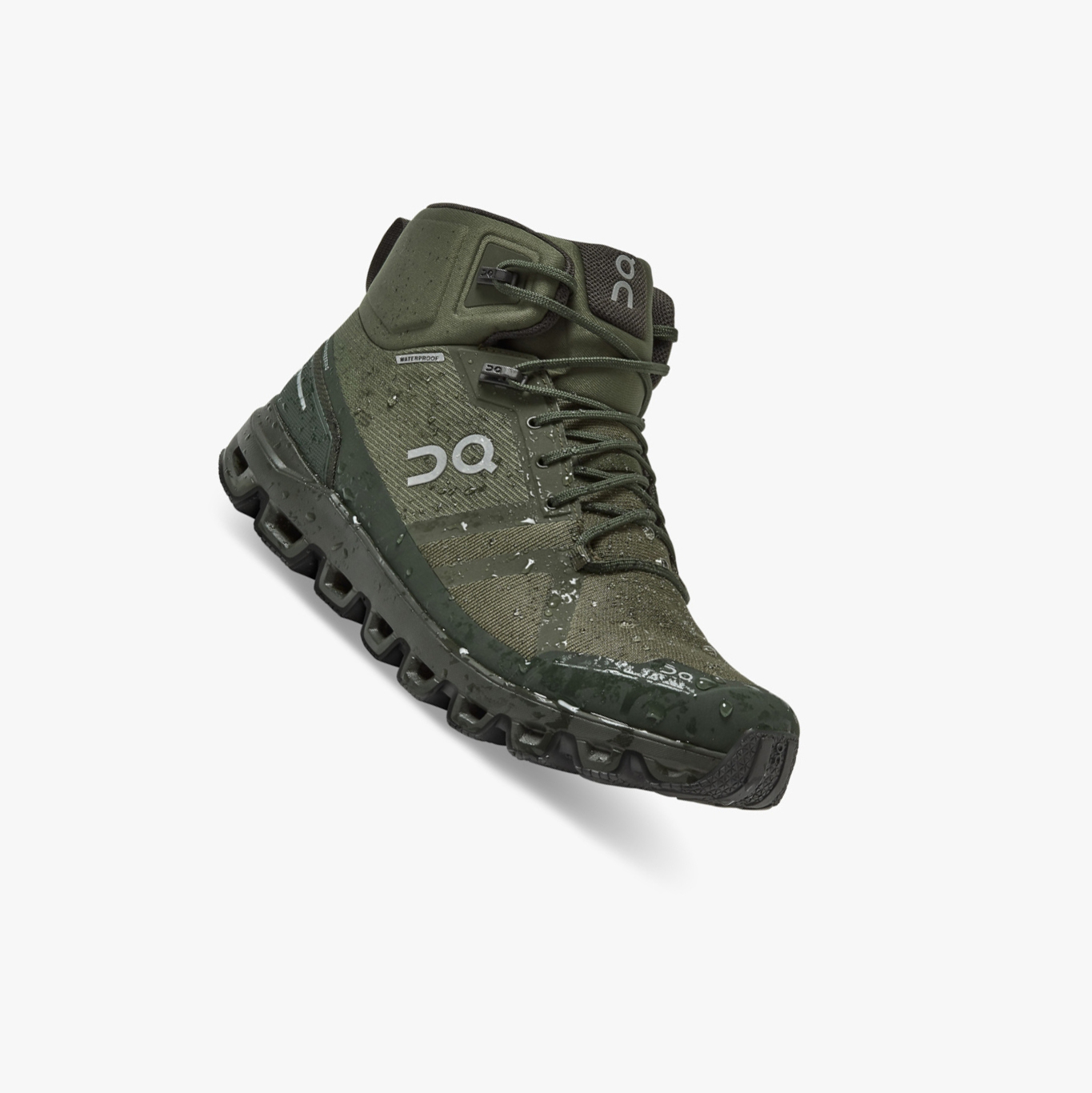 Men's QC Cloudrock Waterproof Hiking Boots Olive | 643-AMDHLF