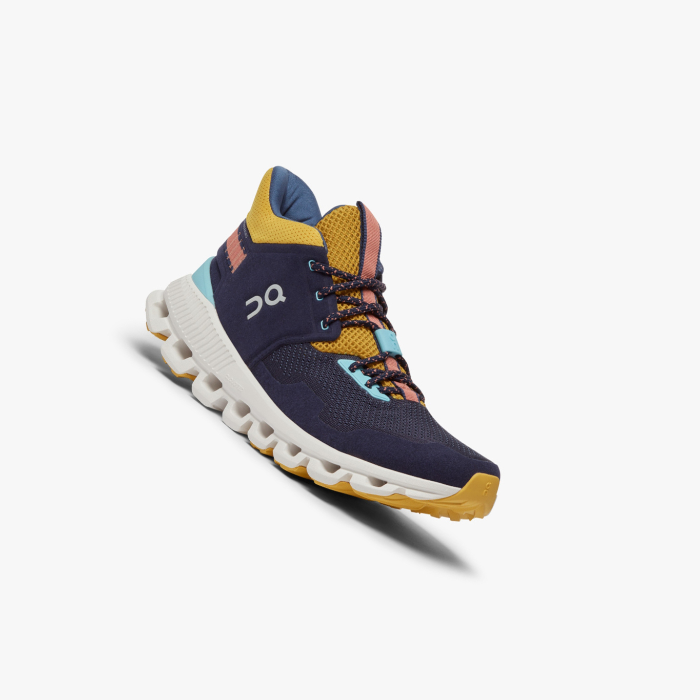 Women's QC Cloud Hi Edge Road Running Shoes Navy | 839-TBALSC