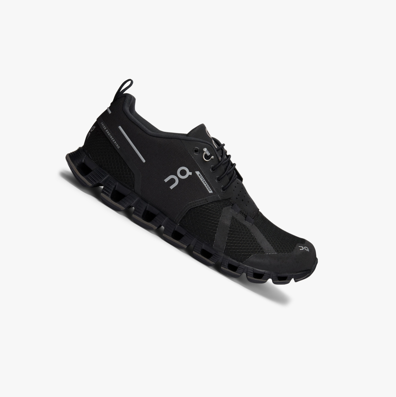 Women\'s QC Cloud Waterproof Road Running Shoes Black | 836-FYNTXS