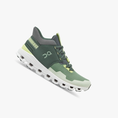 Men's QC Cloud Hi Edge Road Running Shoes Green | 136-HCQYVI