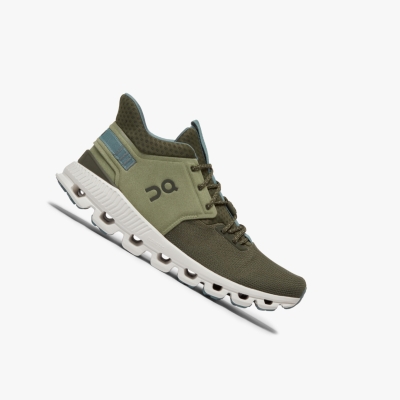 Men's QC Cloud Hi Edge Road Running Shoes Olive | 486-MSPHFY