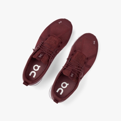 Men's QC Cloud Terry Road Running Shoes Burgundy | 651-VXHLIY